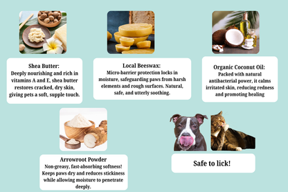 All-Natural Pet Balm for Soothing & Protection – Paws, Nose & Cracked Skin, 2oz Tin or Balm Bar