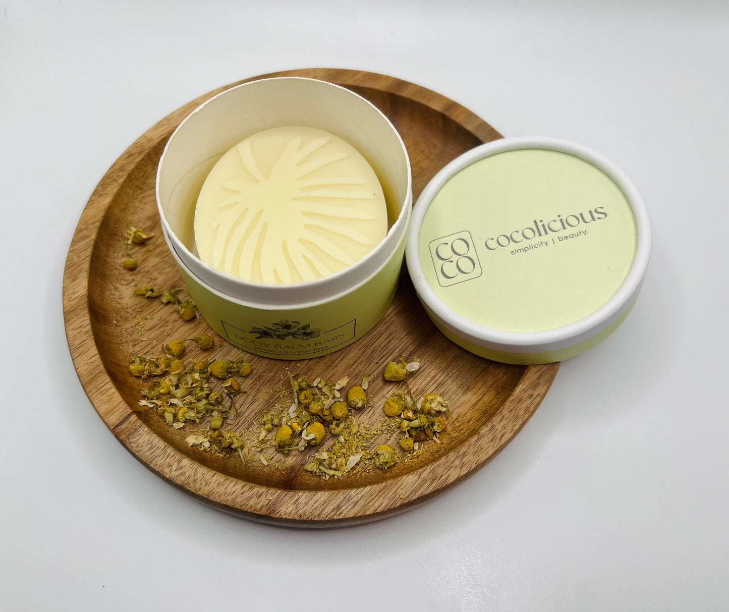 Chamomile Infused Solid Lotion Bar with Vanilla & Lemon